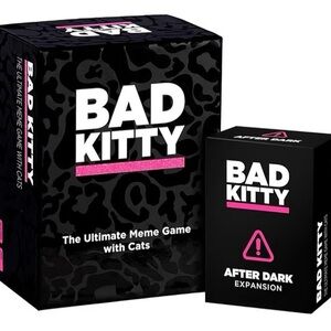 Bad Kitty Adult Party Game +After Dark Expansion Set -Ultimate Meme Game, SEALED